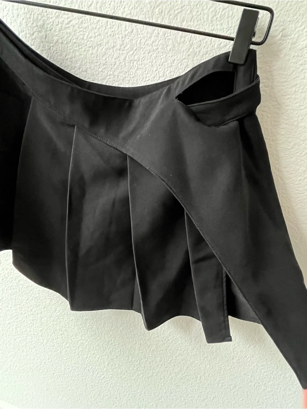 FILTER ASYMMETRICAL PLEATED SKIRT Black Mini-Darker Wavs, Dolls Kill - Picture 3 of 7